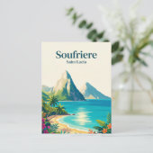 De Pitons Saint Lucia Briefkaart (Staand voorkant)