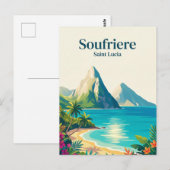 De Pitons Saint Lucia Briefkaart (Voorkant / Achterkant)