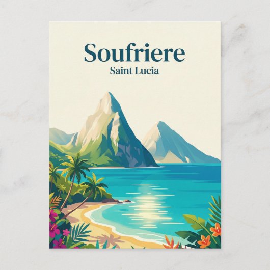 De Pitons Saint Lucia Briefkaart (Voorkant)