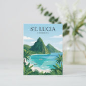 De Pitons Saint Lucia Briefkaart (Staand voorkant)