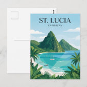 De Pitons Saint Lucia Briefkaart (Voorkant / Achterkant)