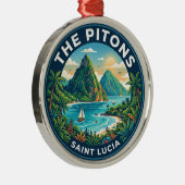 De Pitons Saint Lucia Metalen Ornament (Rechts)