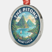 De Pitons Saint Lucia Metalen Ornament (Links)