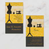 De pittige maker Seamstress Gold Retro Visitekaartje (Voorkant / Achterkant)