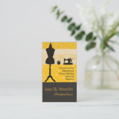 De pittige maker Seamstress Gold Retro Visitekaartje (Staand voorkant)