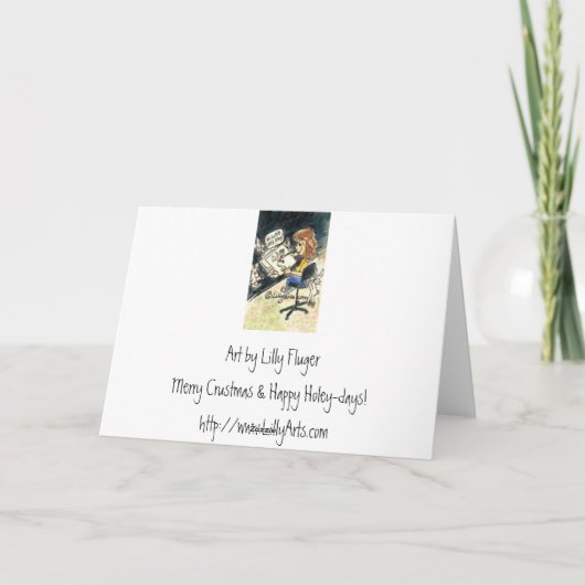 De Pizza en de Doughnut van Kerstmis van de Feestdagen Kaart (Achterkant)