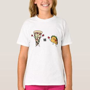 De Pizza van pepperonis VERSUS Taco: Mexicaan T-shirt