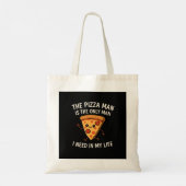 De Pizzaman Is De Enige Man Boodschappentas Tote Bag (Achterkant)
