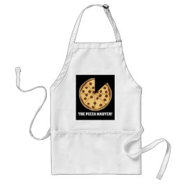 De pizzamaster voegt naambericht toe standaard schort