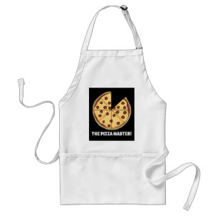 De pizzamaster voegt naambericht toe standaard schort
