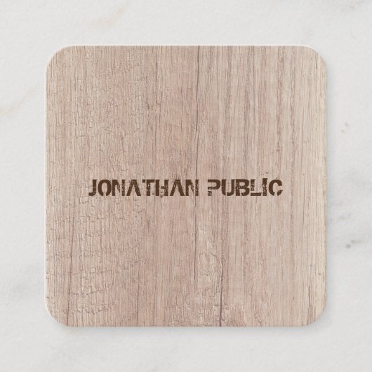 De plaat van het Hout ziet Verstoorde Sjabloon van Vierkante Visitekaartje (Voorkant)