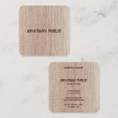 De plaat van het Hout ziet Verstoorde Sjabloon van Vierkante Visitekaartje (Voorkant / Achterkant)