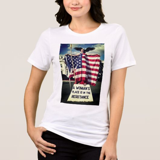 De plaats van de vrouw in het verzet Tri-Blend shirt (Voorkant)
