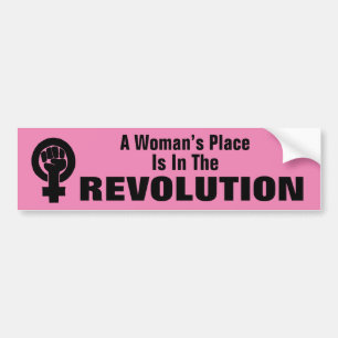De plaats van de vrouw is in de Bumpersticker van