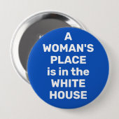 De plaats van een vrouw in de Button van het Witte (Voorkant /achterkant)