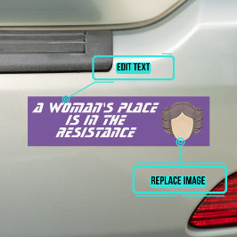 De plaats van een vrouw in het verzet bumpersticker