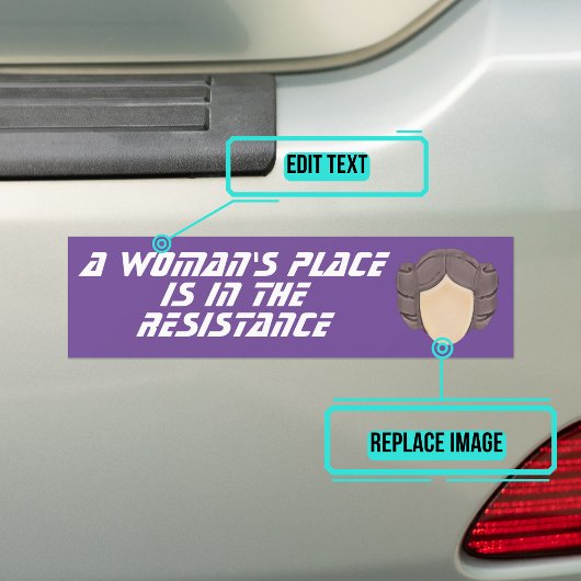 De plaats van een vrouw in het verzet bumpersticker