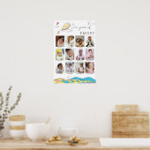 De plaatsen waar je gaat | Collage baby's eerste j Poster (Keuken)