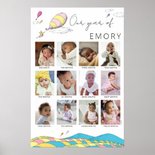 De plaatsen waar je gaat   Collage baby's eerste j Poster