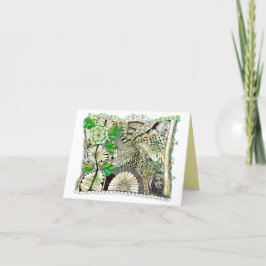 "De plaatsen waar we naartoe gaan" gevouwen bedank Bedankkaart