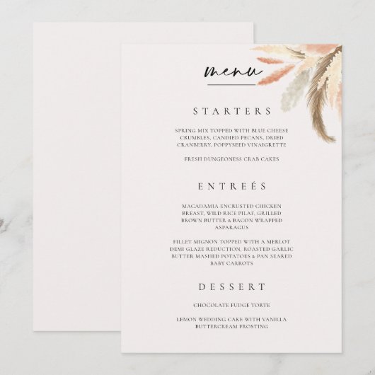 De Plaatsing van de Kaart van het menu de Bindende (Voorkant / Achterkant)