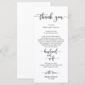 De Plaatsing van de Plaats van het huwelijk Dank u Programmakaart (Voorkant / Achterkant)