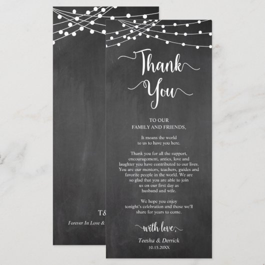 De plaatsplaats van de vangst plaatst Dank u, kaar Programmakaart (Voorkant / Achterkant)