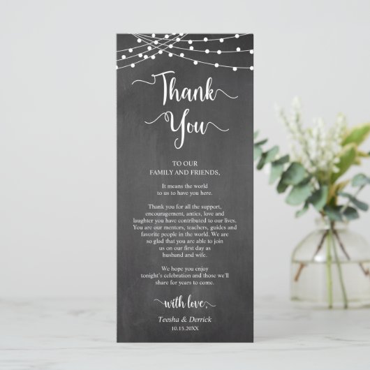 De plaatsplaats van de vangst plaatst Dank u, kaar Programmakaart (Staand voorkant)