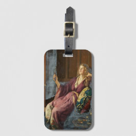 De plagerige coquette (door John Collier) Bagagelabel