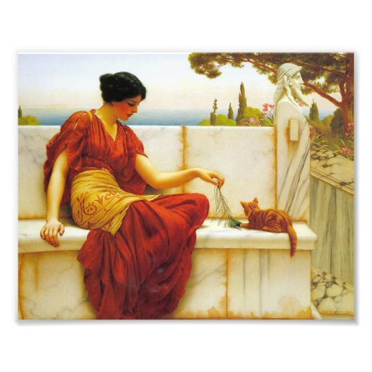De plagerij door John William Godward Foto Afdruk (Voorkant)