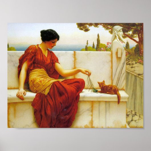 De plagerij door John William Godward Poster (Voorkant)