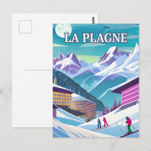De Plagne: Aventures Alpines en Splendeur met snee Briefkaart (Voorkant / Achterkant)