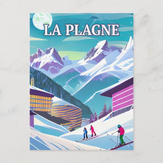 De Plagne: Aventures Alpines en Splendeur met snee Briefkaart (Voorkant)