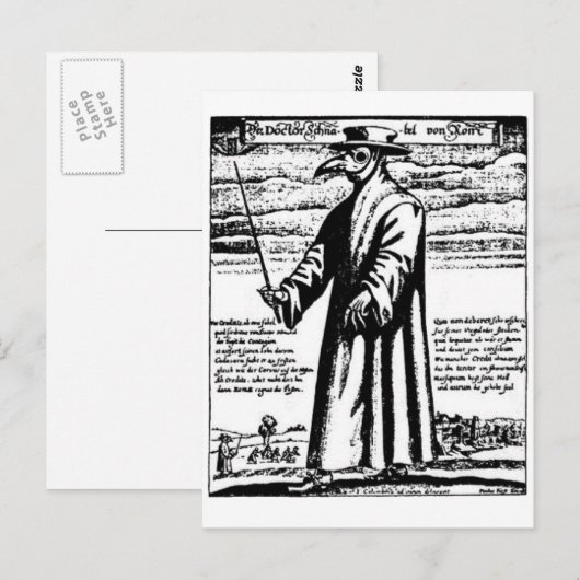 De Plague Doctor. Briefkaart (Voorkant / Achterkant)