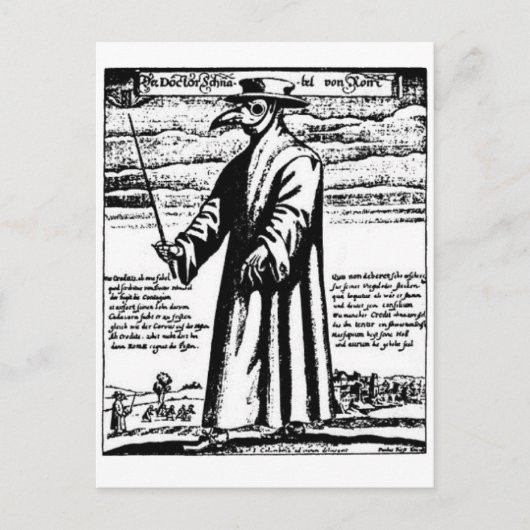De Plague Doctor. Briefkaart (Voorkant)