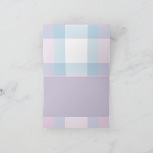 De plaid-Gele RubberEend van de pastelkleur Bedankkaart (Binnen)