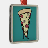 De Plak van de pizza Metalen Ornament (Rechts)