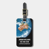 De planeet Aarde toont wolken boven Australië. Bagagelabel (Voorkant verticaal)