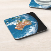 De planeet Aarde toont wolken boven Australië. Bier Onderzetter (Linkerzijde)