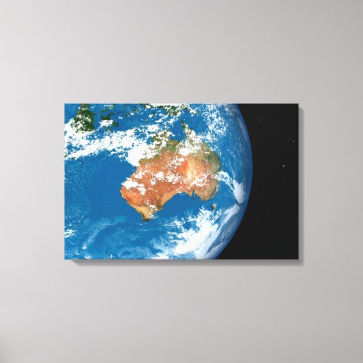 De planeet Aarde toont wolken boven Australië. Canvas Afdruk (Voorkant)