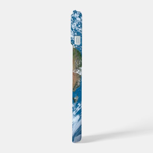 De planeet Aarde toont wolken boven Australië. iPhone 15 Case (Linkerkant)