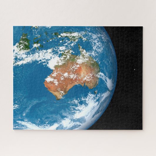 De planeet Aarde toont wolken boven Australië. Legpuzzel (Horizontaal)