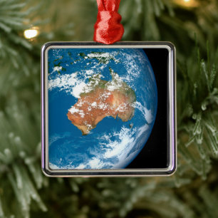De planeet Aarde toont wolken boven Australië. Metalen Ornament