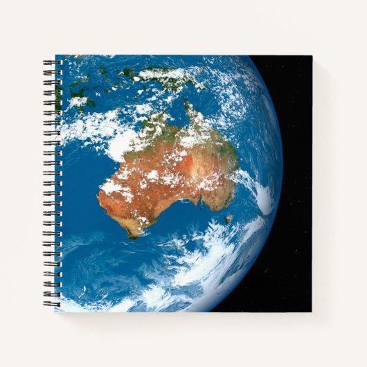 De planeet Aarde toont wolken boven Australië. Notitieboek (Voorkant)