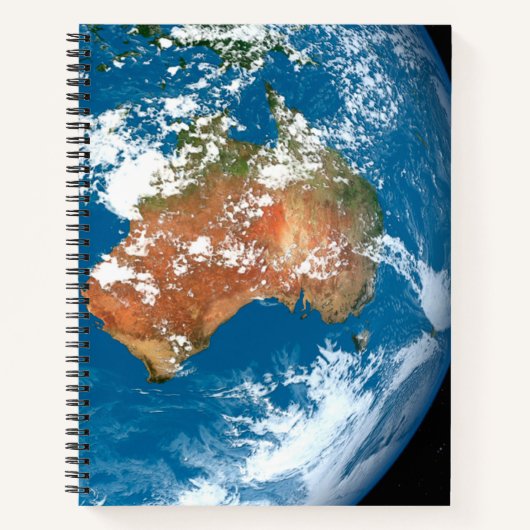 De planeet Aarde toont wolken boven Australië. Notitieboek (Voorkant)