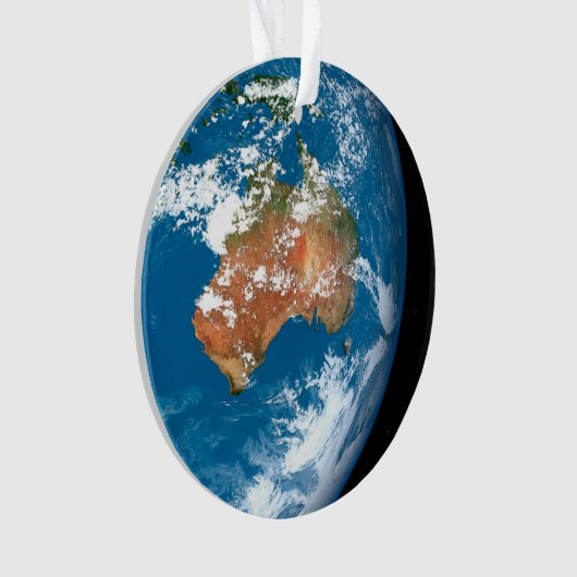 De planeet Aarde toont wolken boven Australië. Ornament (voorkant)