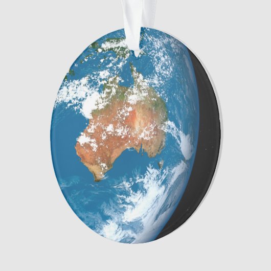 De planeet Aarde toont wolken boven Australië. Ornament (voorkant)