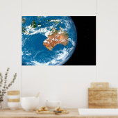 De planeet Aarde toont wolken boven Australië. Poster (Keuken)