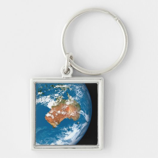 De planeet Aarde toont wolken boven Australië. Sleutelhanger (Voorkant)