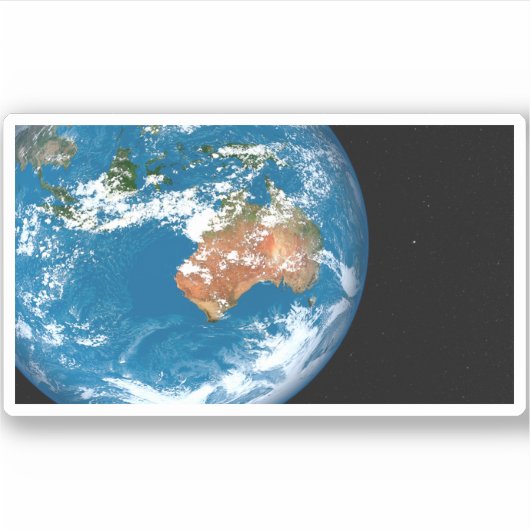 De planeet Aarde toont wolken boven Australië. Sticker (Voorkant)